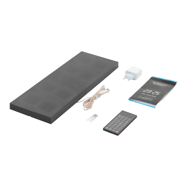 Reloj digital LED, reloj de pared LED, reloj digital LED con control remoto para salas de estar, oficinas - Fuente blanca Reloj digital LED, reloj de pared LED, reloj digital LED con control remoto para salas de estar, oficinas - Fuente blanca