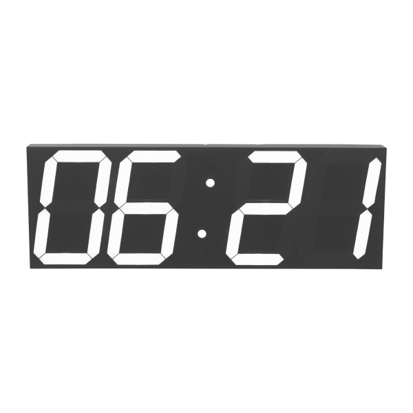 Reloj digital LED, reloj de pared LED, reloj digital LED con control remoto para salas de estar, oficinas - Fuente blanca