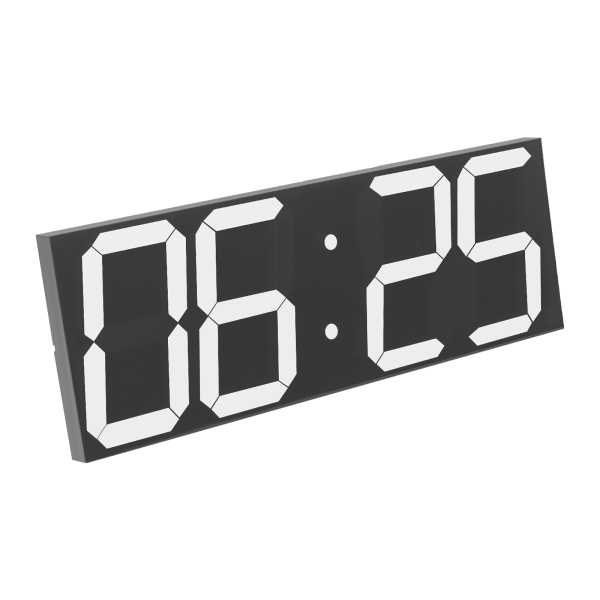 Reloj digital LED, reloj de pared LED, reloj digital LED con control remoto para salas de estar, oficinas - Fuente blanca