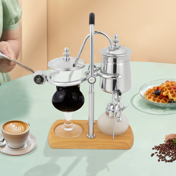 Cafetera de Sifón Balance Cafetera de Vacío Cafetera de Sifón Belga Cafetera de Extracción de Café Té (Plateada) Cafetera de Sifón Balance Cafetera de Vacío Cafetera de Sifón Belga Cafetera de Extracción de Café Té (Plateada)