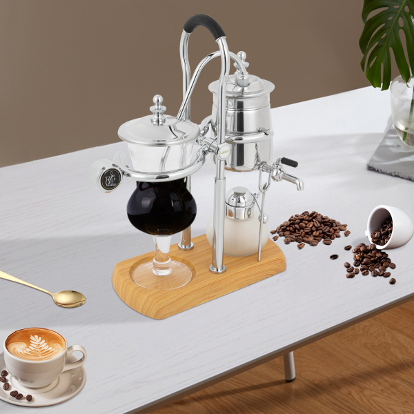 Cafetera de Sifón Balance Cafetera de Vacío Cafetera de Sifón Belga Cafetera de Extracción de Café Té (Plateada) Cafetera de Sifón Balance Cafetera de Vacío Cafetera de Sifón Belga Cafetera de Extracción de Café Té (Plateada)