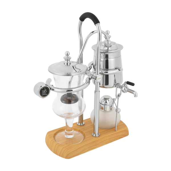 Cafetera de Sifón Balance Cafetera de Vacío Cafetera de Sifón Belga Cafetera de Extracción de Café Té (Plateada)