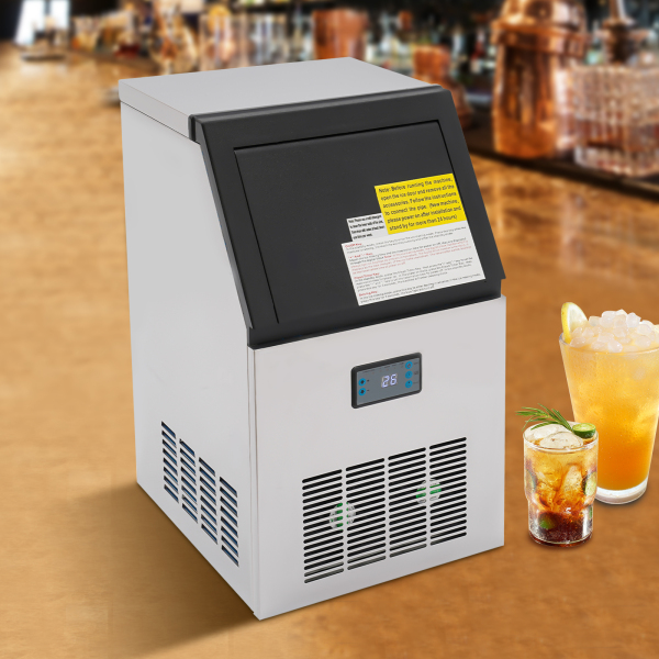 Máquina de hielo de 75 kg / 24 H, para cubitos de hielo comerciales con pantalla LCD, acero inoxidable, para casa, oficina, restaurante, bar Máquina de hielo de 75 kg / 24 H, para cubitos de hielo comerciales con pantalla LCD, acero inoxidable, para casa, oficina, restaurante, bar