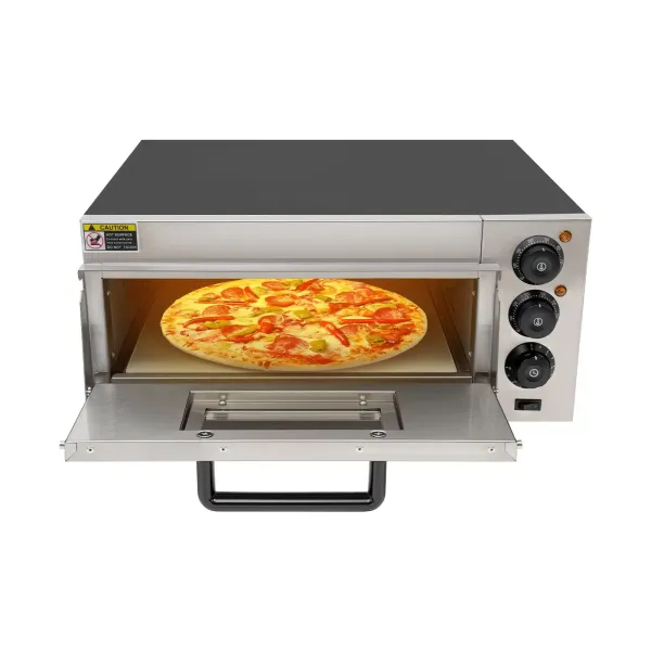 Horno eléctrico para pizza, 2000 W, piedra para pizza, para interiores, con capacidad de 20 L, color negro