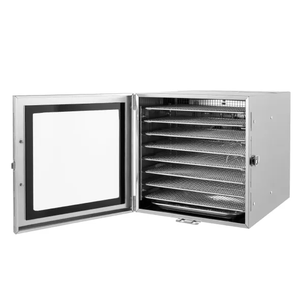 Deshidratador de acero inoxidable, 700 W, temperatura ajustable, 35-90 ℃, temporizador ajustable 0-24 horas, para frutas, verduras, 30 x 35 x 32 cm