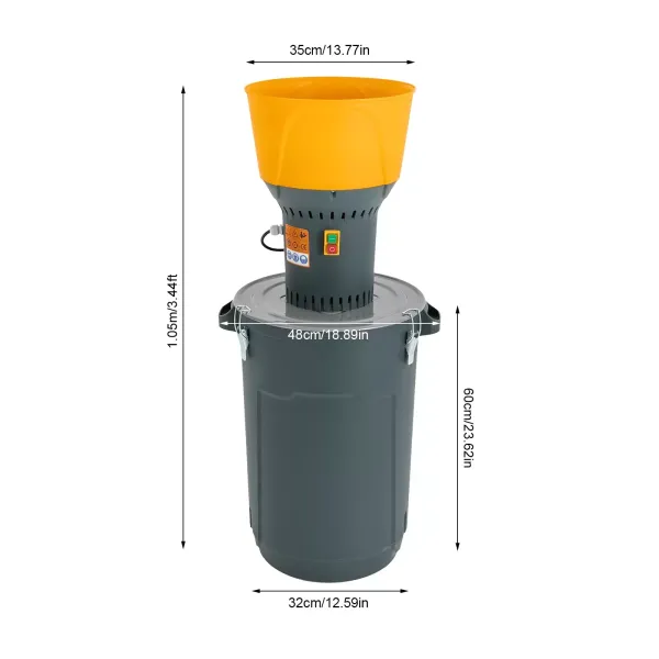 1300W 60L Molino con 5 tamices, molino eléctrico, molino de cereales , potente pequeña de trituradora de alimentación multifuncional, comercial