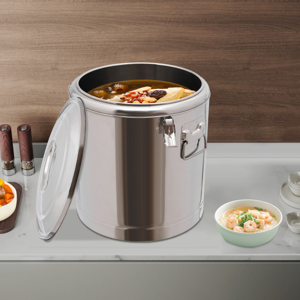 Calentador de alimentos de acero inoxidable con tapa, cubo aislado de 32L, para todo tipo de fiestas, 36.5*45.5cm, Plata Calentador de alimentos de acero inoxidable con tapa, cubo aislado de 32L, para todo tipo de fiestas, 36.5*45.5cm, Plata