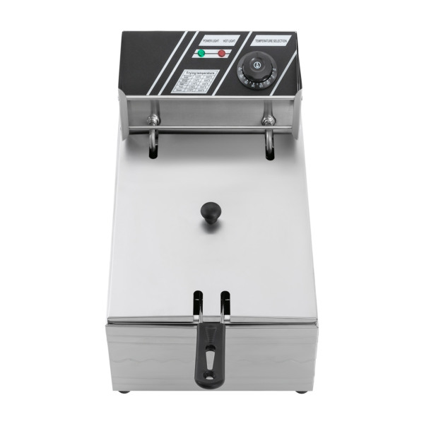 Freidoras eléctricas de 2500 W, 6 L de acero inoxidable, 60-200 ℃, con cesta para freír y tapa, para catering restaurantes