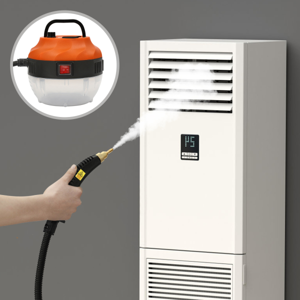 1600W Limpiador a vapor portátil, 17*17*16cm limpiador a vapor portátil, limpiador a vapor de alta temperatura, naranja