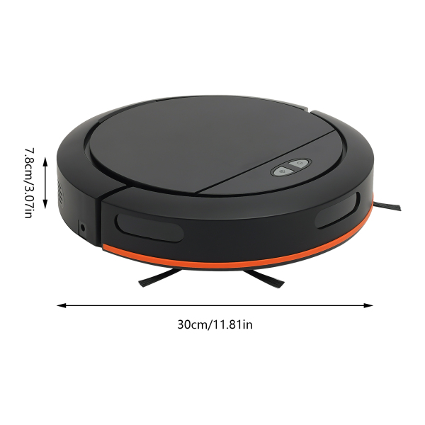 Barrer, aspirar y trapear Robot de barrido inteligente 3 en 1 Potencia de succión de 2,7 KPA - negro