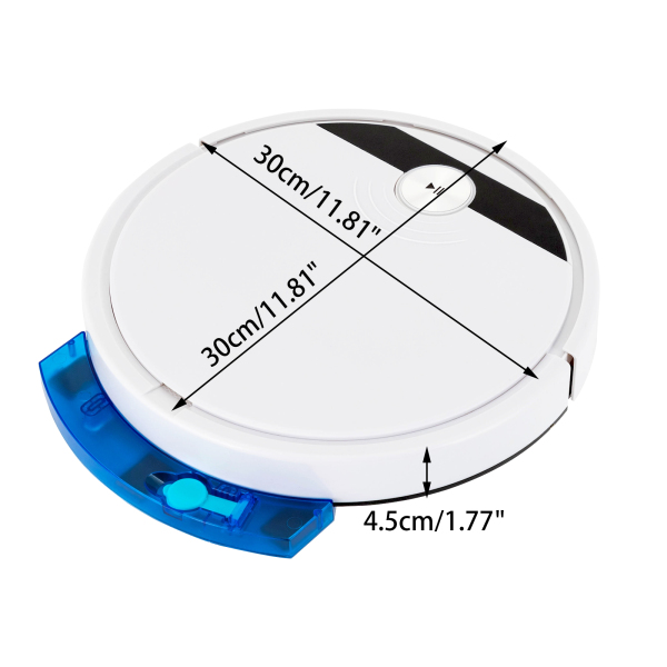 Barredora 3 en 1, Barredora multifunción, Aspiradora robótica con 1800Pa, Resistencia: 90min, 30*4,5cm, Blanco Barredora 3 en 1, Barredora multifunción, Aspiradora robótica con 1800Pa, Resistencia: 90min, 30*4,5cm, Blanco