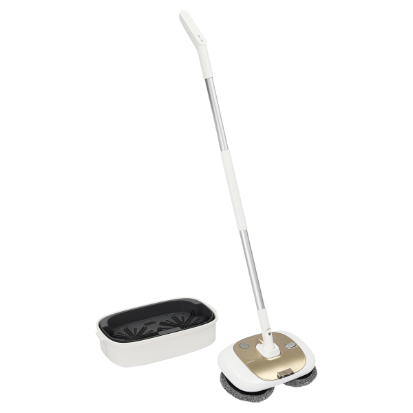 Mopa eléctrica con cubo de limpieza, Mopa eléctrica sin cable para limpieza de suelos, 40W, Alrededor de 150rpm, Dorado
