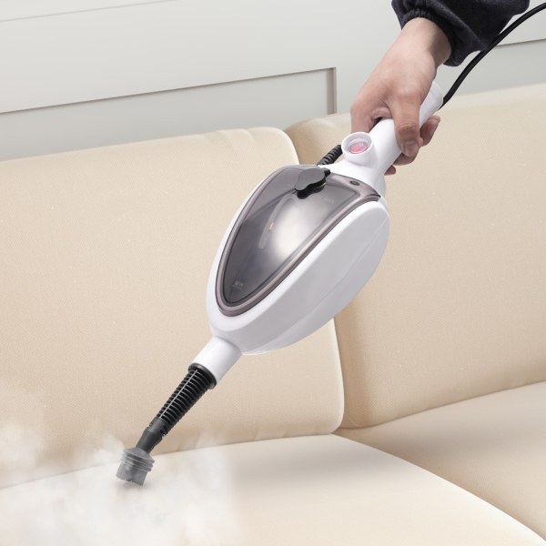 Limpiadora a Vapor, Mopa a Vapor, Fregona Eléctrica, Limpieza a vapor a alta temperatura, 1300W, 28*22*120 cm, Blanco
