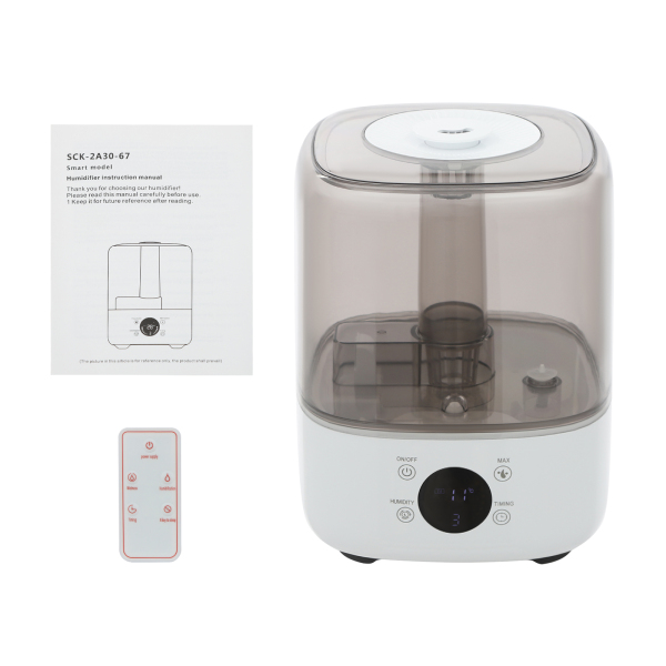 Humidificador de llenado superior, humidificador inteligente para dormitorios, habitaciones infantiles y salas de yoga - Blanco