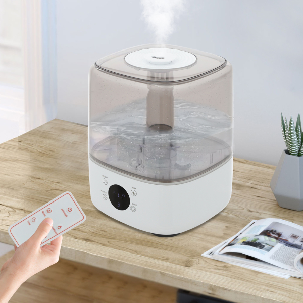 Humidificador de llenado superior, humidificador inteligente para dormitorios, habitaciones infantiles y salas de yoga - Blanco
