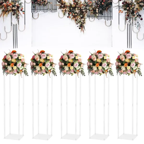 5 unidades de soportes para flores de boda de Arcyl, 100 cm, transparentes, columna central para bodas, fiestas, decoración