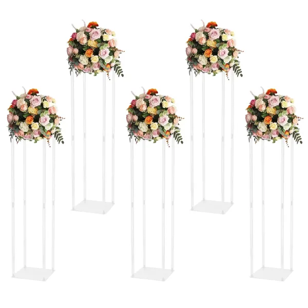 5 unidades de soportes para flores de boda de Arcyl, 100 cm, transparentes, columna central para bodas, fiestas, decoración