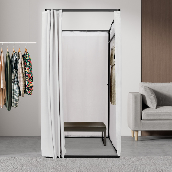 Probador portátil para tienda de ropa, Tienda de ropa, probador, probador, 100 x 100 x 200 cm, gris