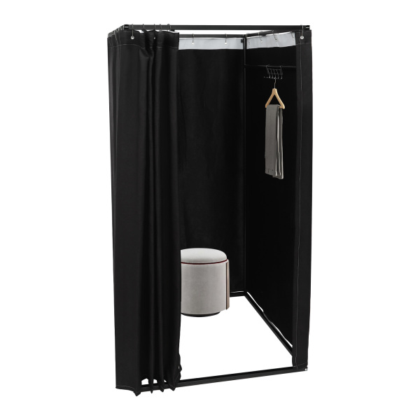 Probador portátil para tienda de ropa, Tienda de ropa, probador, probador, 100 x 100 x 200 cm, color negro