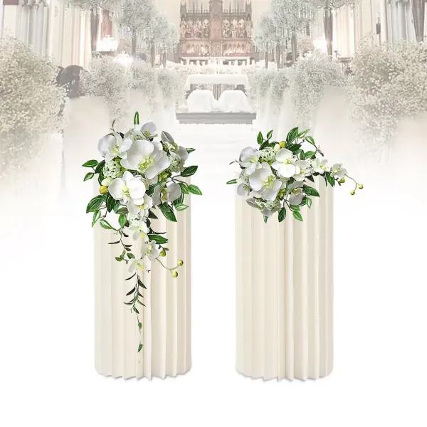 2Pcs Papel portavelas soporte de vela de boda centro de eventos de roadía, soporte para flores para fiestas en el hogar, decoraciones Altura 60cm