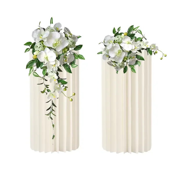2Pcs Papel portavelas soporte de vela de boda centro de eventos de roadía, soporte para flores para fiestas en el hogar, decoraciones Altura 60cm