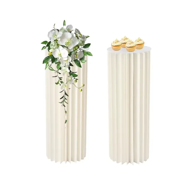 2 unidades de 80 cm de altura de papel portavelas soporte de vela de boda, centro de evento, rack de flores, color blanco de 31,5 pulgadas