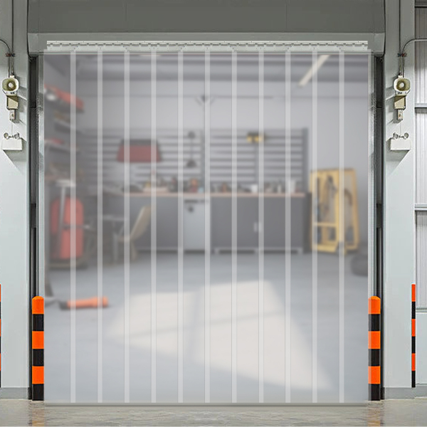Kit de cortina de puerta de 12 tiras de plástico de 210 x 180 cm, cortina de puerta de congelador de PVC, cortina de puerta para la industria del garaje del almacén