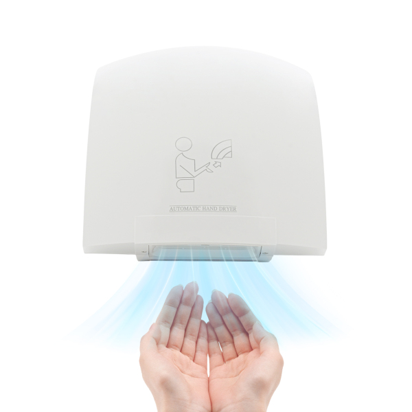 Secador de manos eléctrico, secador de manos de aire compacto comercial, secador de manos automático - Blanco