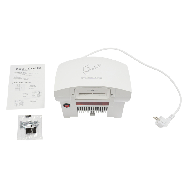 Secador de manos eléctrico, secador de manos de aire compacto comercial, secador de manos automático - Blanco