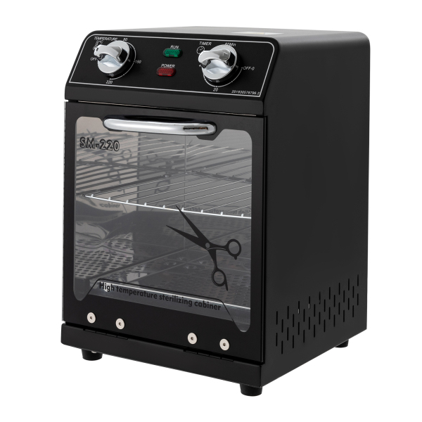 Esterilizador de alta temperatura de 8L, esterilizador de aire caliente de 600W armario de desinfección (Negro)