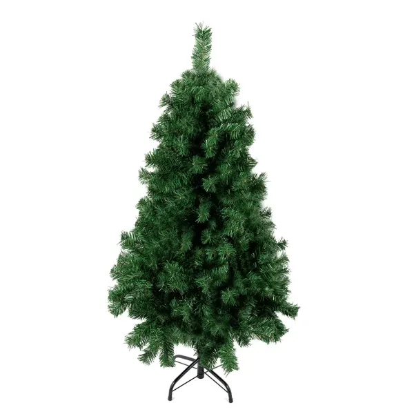 5FT Árbol de Navidad realista artificial, 1,5 m, árbol de Navidad decorativo con soporte, 450 puntas, difícilmente inflamable, PVC, color verde