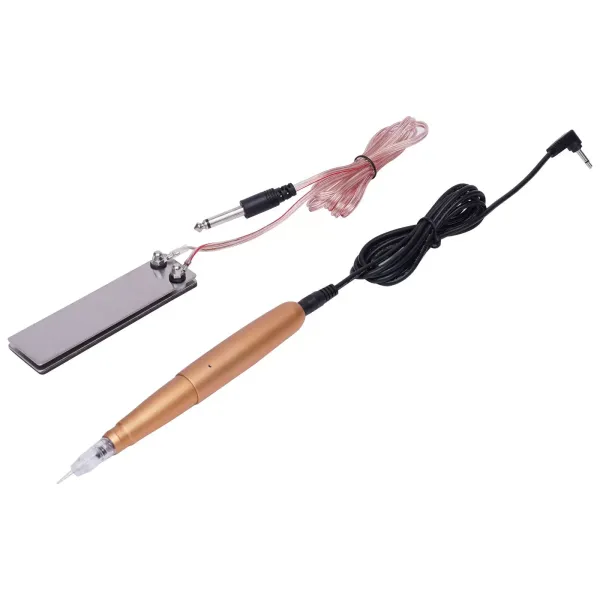 Kit de tatuaje, juego completo de tatuajes para cejas con 10 agujas de tatuaje y piel de ejercicio, lápiz de labios, kit de maquillaje permanente