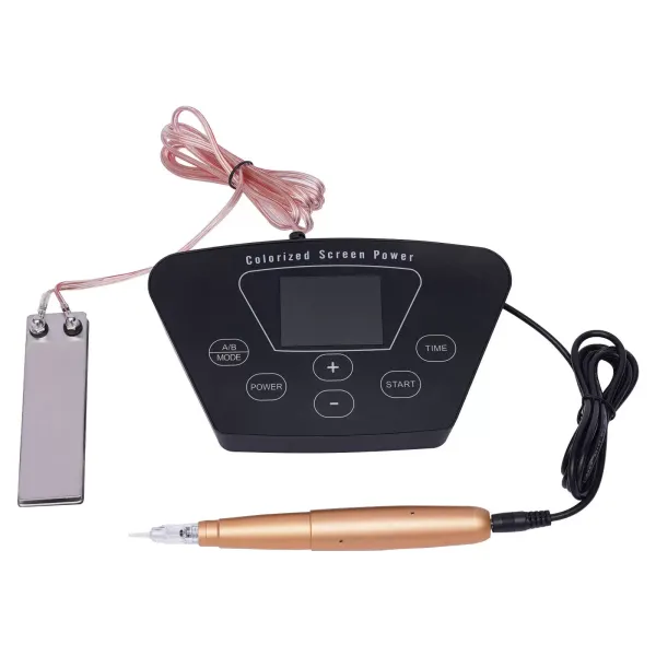 Kit de tatuaje, juego completo de tatuajes para cejas con 10 agujas de tatuaje y piel de ejercicio, lápiz de labios, kit de maquillaje permanente