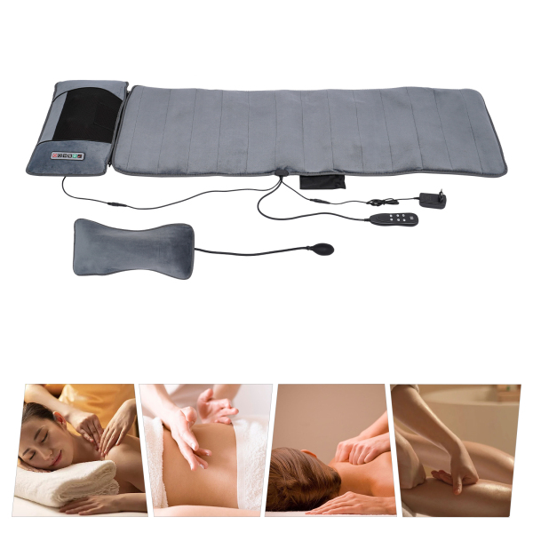 Colchoneta de masaje de cuerpo entero con calor, cojín de masaje cervical extraíble y airbag de descompresión de cintura