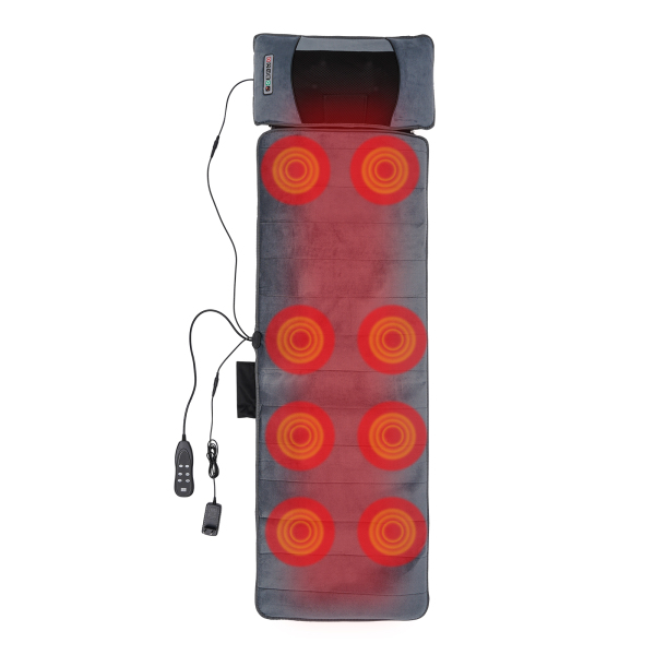 Colchoneta de masaje de cuerpo entero con calor, cojín de masaje cervical extraíble y airbag de descompresión de cintura