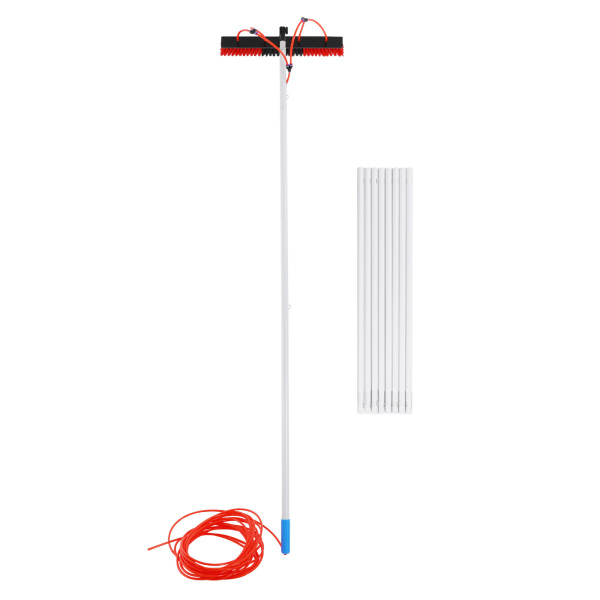 Cepillo de suministro de agua para limpieza de ventanas, 10 piezas, varilla de acoplamiento de 1 metro de largo + cabezal de cepillo de 55 cm