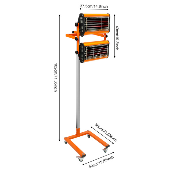 CNCEST 2 x 1000W emisores IR Secador de pintura IR Calentador infrarrojo CNCEST 2 x 1000W emisores IR Secador de pintura IR Calentador infrarrojo