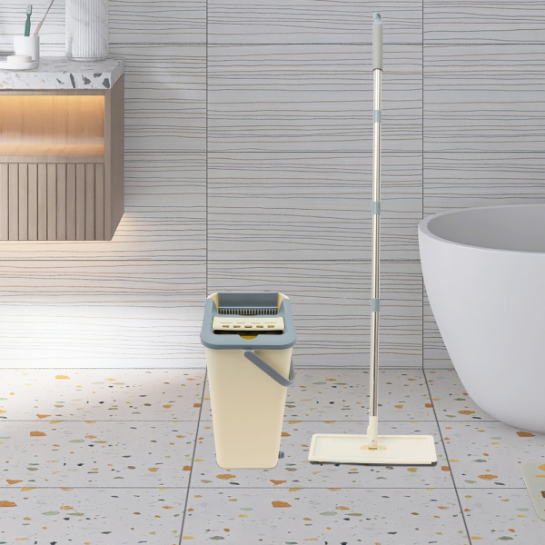 Kit de Paños de Limpieza Trapeador Plano Giratorio 360° con Cubo Kit de Paños de Limpieza Trapeador Plano Giratorio 360° con Cubo