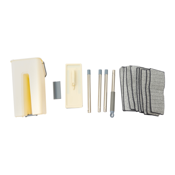Kit de Paños de Limpieza Trapeador Plano Giratorio 360° con Cubo Kit de Paños de Limpieza Trapeador Plano Giratorio 360° con Cubo