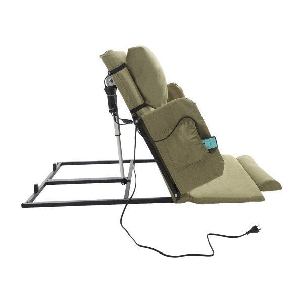 Respaldo de cama ajustable con elevación eléctrica, respaldo de cama con elevación eléctrica, respaldo auxiliar eléctrico + reposabrazos fijo (verde)