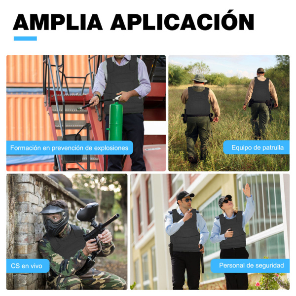CNCEST Chaleco anticuchillos y antipuñaladas ocultable de protección delantera y trasera