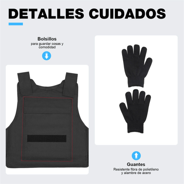 CNCEST Chaleco anticuchillos y antipuñaladas ocultable de protección delantera y trasera