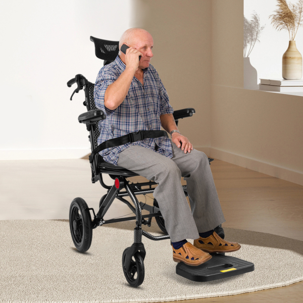 Sillas de ruedas reclinables AC976LG(12)-46, silla de ruedas plegable de transporte para personas mayores, silla de ruedas reclinable para adultos Sillas de ruedas reclinables AC976LG(12)-46, silla de ruedas plegable de transporte para personas mayores, silla de ruedas reclinable para adultos