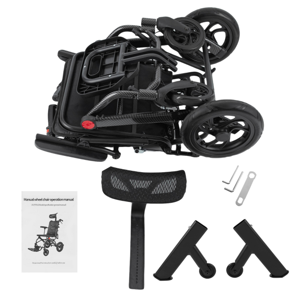 Sillas de ruedas reclinables AC976LG(12)-46, silla de ruedas plegable de transporte para personas mayores, silla de ruedas reclinable para adultos