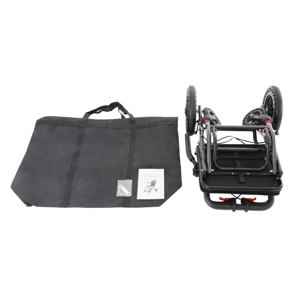 Silla de ruedas de transporte plegable con neumáticos de panal de 100 kg, silla de ruedas portátil para viajes con bolsa de almacenamiento
