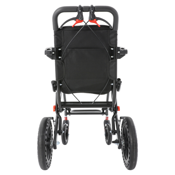 Silla de ruedas de transporte plegable con neumáticos de panal de 100 kg, silla de ruedas portátil para viajes con bolsa de almacenamiento Silla de ruedas de transporte plegable con neumáticos de panal de 100 kg, silla de ruedas portátil para viajes con bolsa de almacenamiento