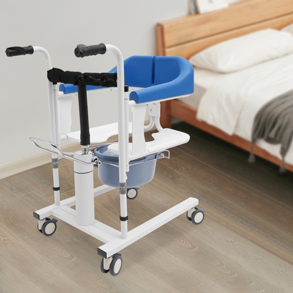 Silla de ruedas hidráulica de elevación de pacientes para el hogar, Capacidad de carga: Dentro de 90kg, Altura: 87-106 cm