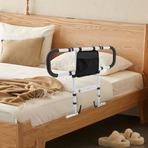 Barra de ayuda para la cama plegable, Barra de apoyo para la cama, Soporte fiable, Longitud ajustable: 53-69cm, Blanco Barra de ayuda para la cama plegable, Barra de apoyo para la cama, Soporte fiable, Longitud ajustable: 53-69cm, Blanco