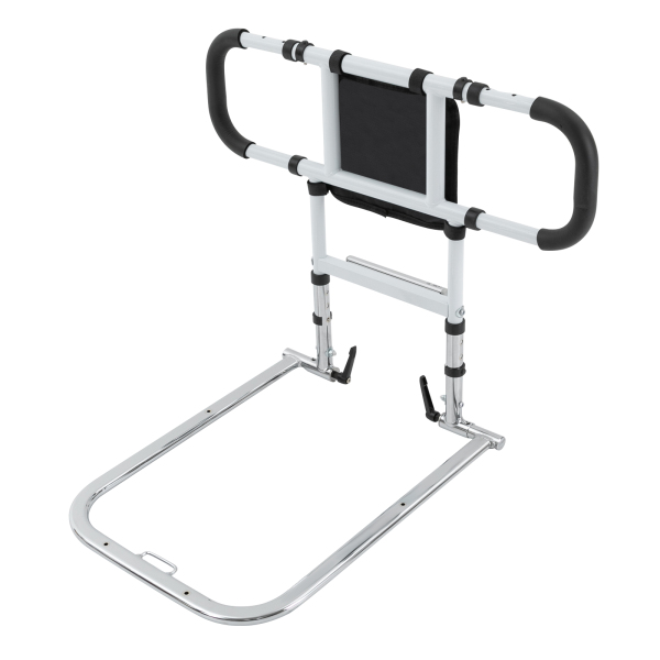 Barra de ayuda para la cama plegable, Barra de apoyo para la cama, Soporte fiable, Longitud ajustable: 53-69cm, Blanco