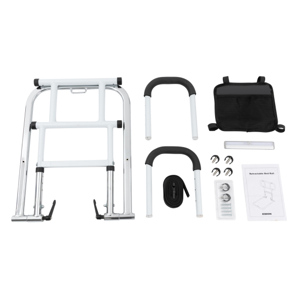 Barra de ayuda para la cama plegable, Barra de apoyo para la cama, Soporte fiable, Longitud ajustable: 53-69cm, Blanco Barra de ayuda para la cama plegable, Barra de apoyo para la cama, Soporte fiable, Longitud ajustable: 53-69cm, Blanco
